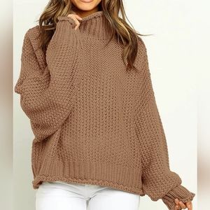 Zesica Brown Chunky Knit Sweater Size Large